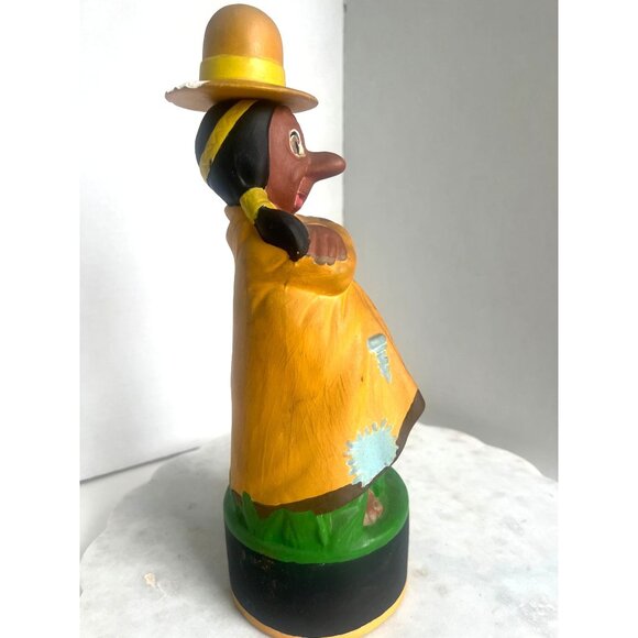 Vtg Studio Piece by BW 1970 Painted Ceramic Figurine N.A. Woman Yellow Dress Hat - Picture 2 of 13